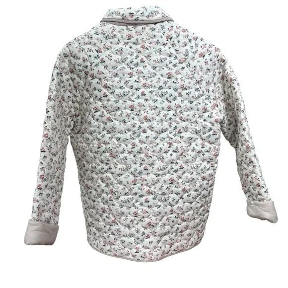 Mable Cream/Beige Floral Quilted Women's Size M Buttoned Jacket - Picture 4 of 7